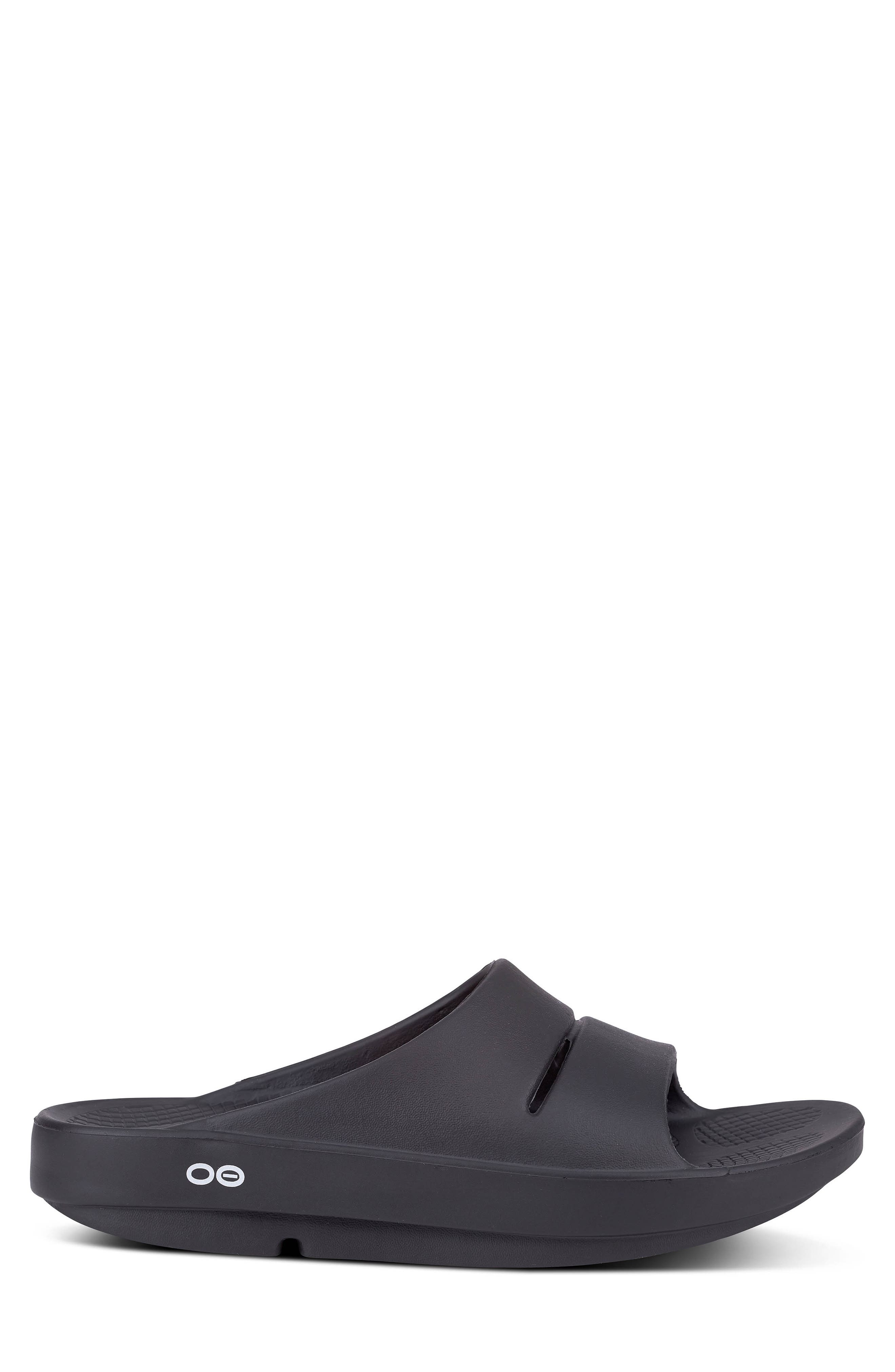 Oofos OOahh Slide Sandal, Alternate, color, Black