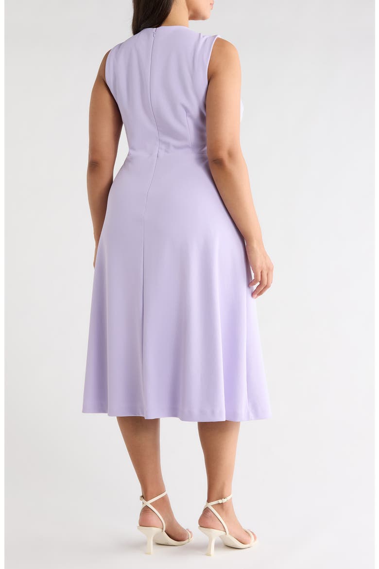 Twist Neck A-Line Midi Dress, Alternate, color, PASTEL LILAC