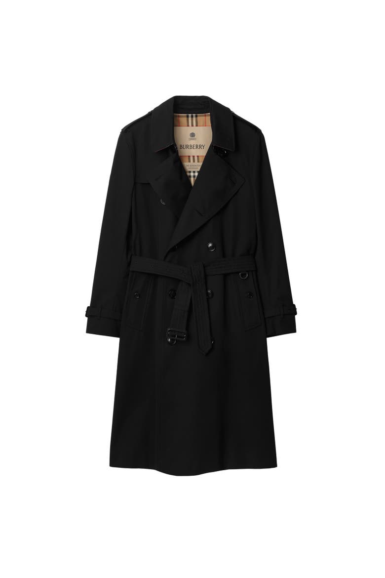 Long Kensington Heritage Trench Coat, Alternate, color, Black