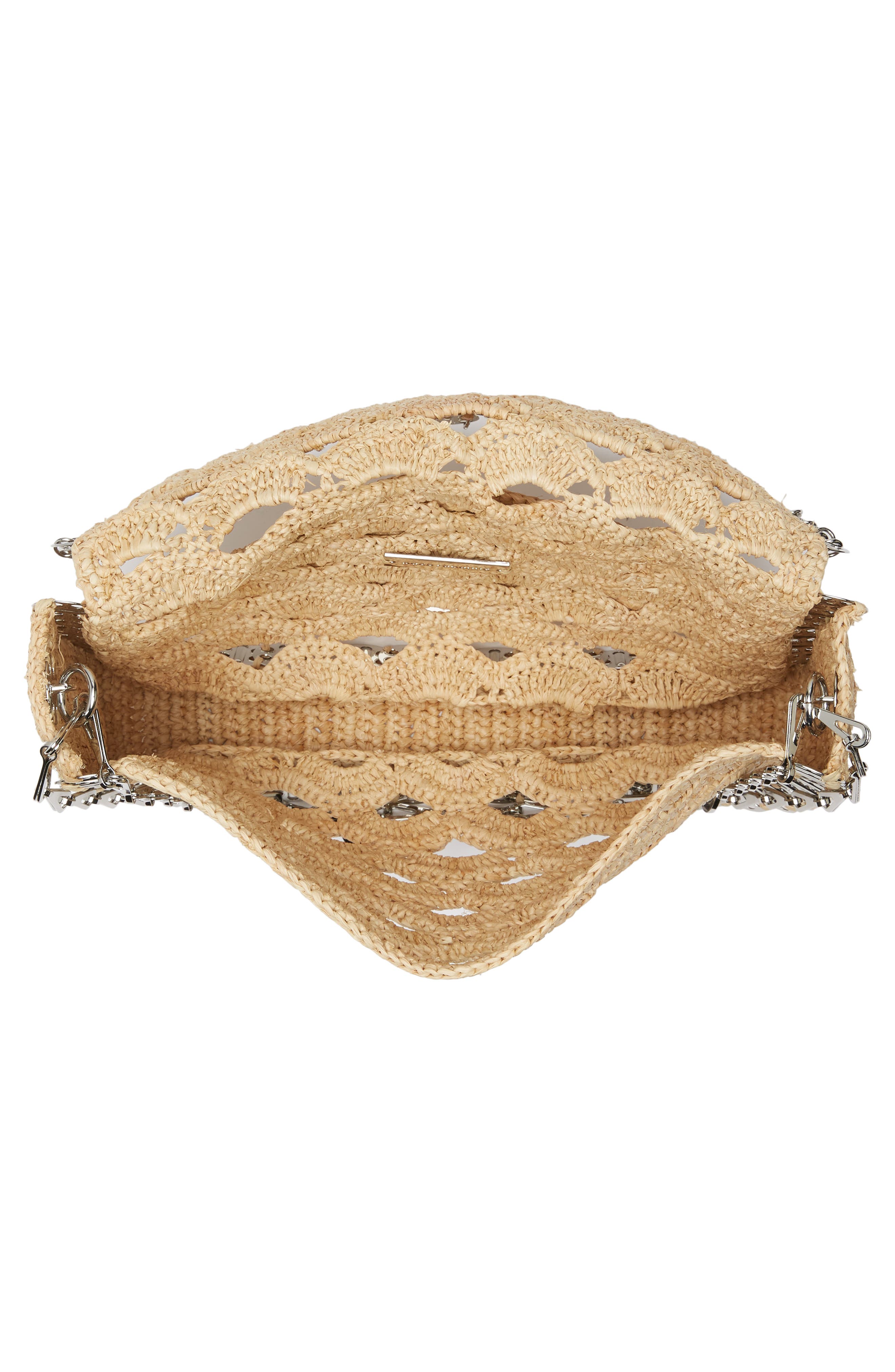 Rabanne Large Rabanne Raffia Messenger Bag, Alternate, color, 