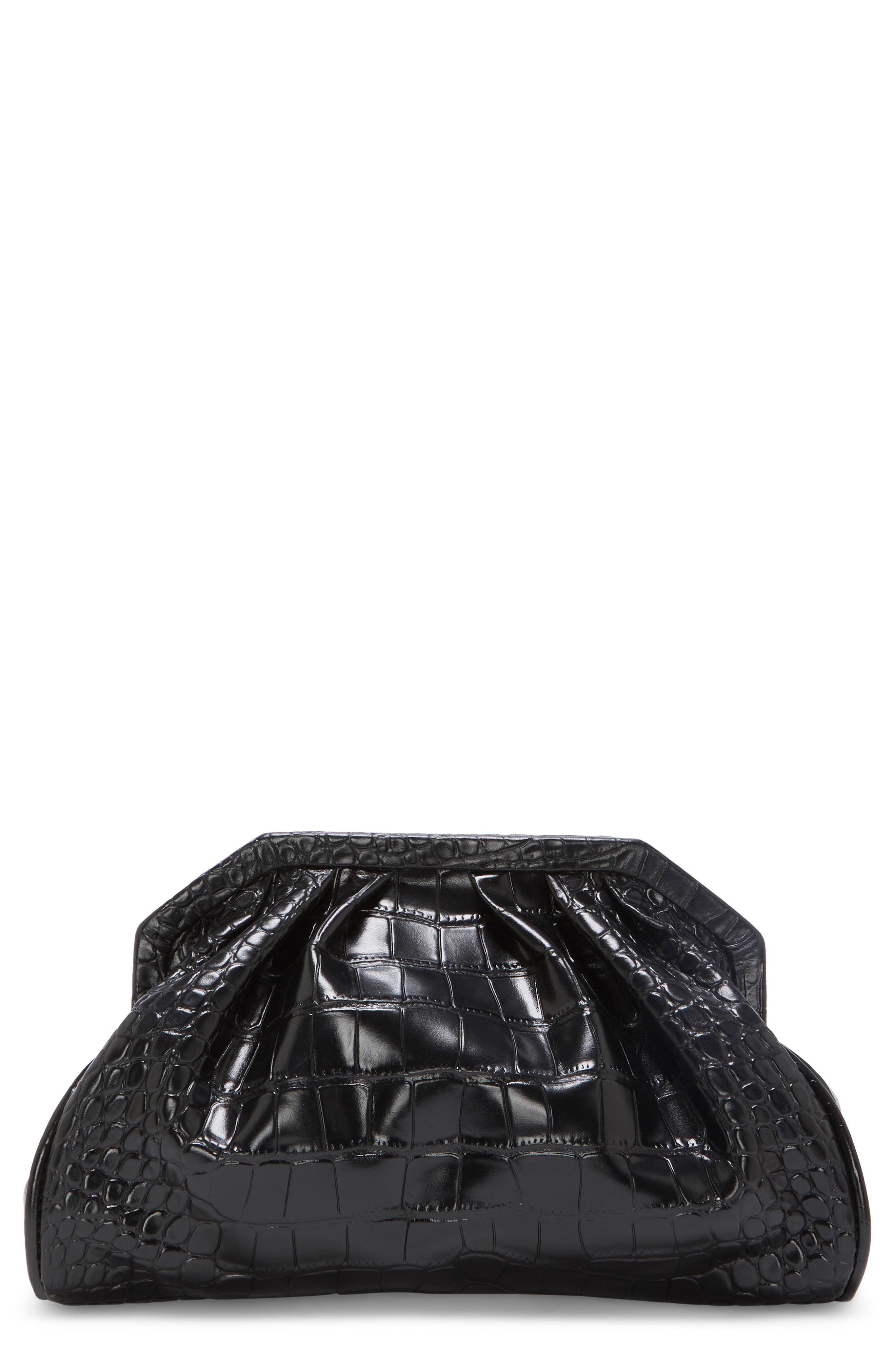 Vince Camuto Baklo Croc Embossed Leather Clutch, Main, color, 