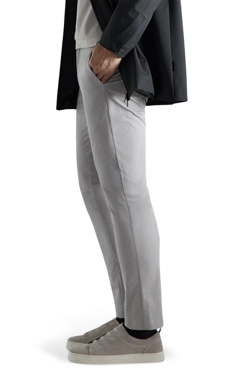 MANGO Water Repellent Slim Fit Pants, Alternate, color, Ice Grey