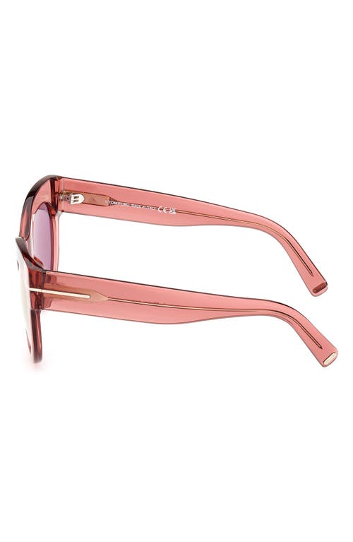Tom Ford Lucilla 51mm Gradient Cat Eye Sunglasses In Shiny Rose/pink Gold