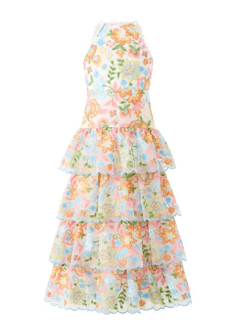Bianca Embroidered Frill Maxi Dress (Toddler, Little Kid & Big Kid)