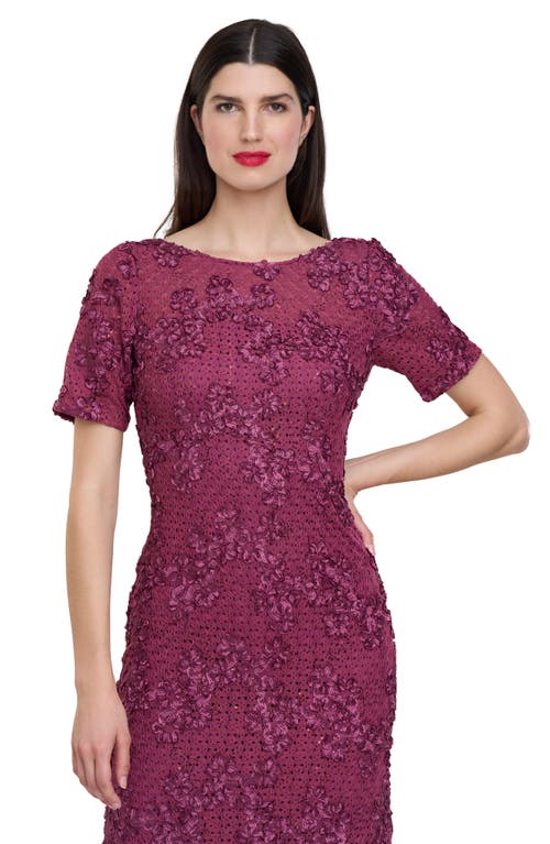 Js Collections Danica Floral Soutache Lace Cocktail Dress In Violet Quartz