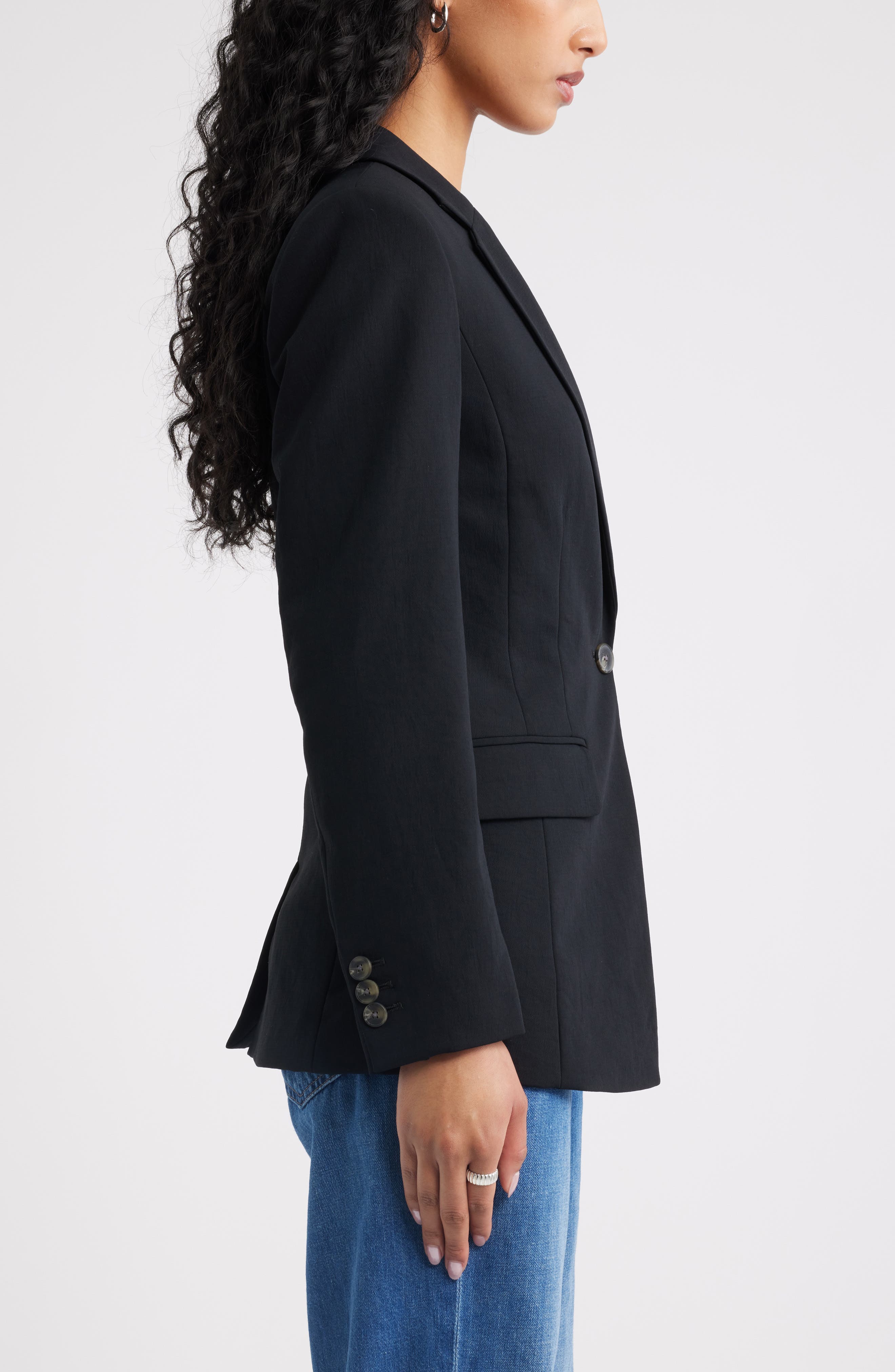 Женские пиджаки Open Edit Curator Crepe Fitted Blazer — фото 5