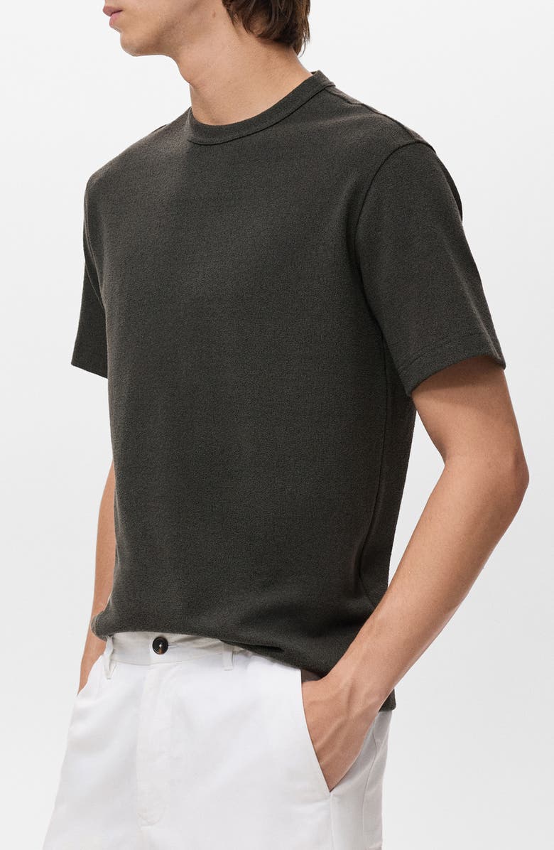 MANGO Fine Knit T-Shirt, Alternate, color, Charcoal