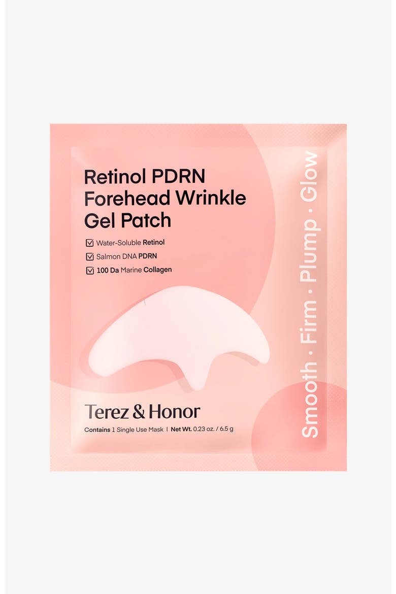 Retinol PDRN Forehead Wrinkle Gel Patch, Alternate, color, Pink