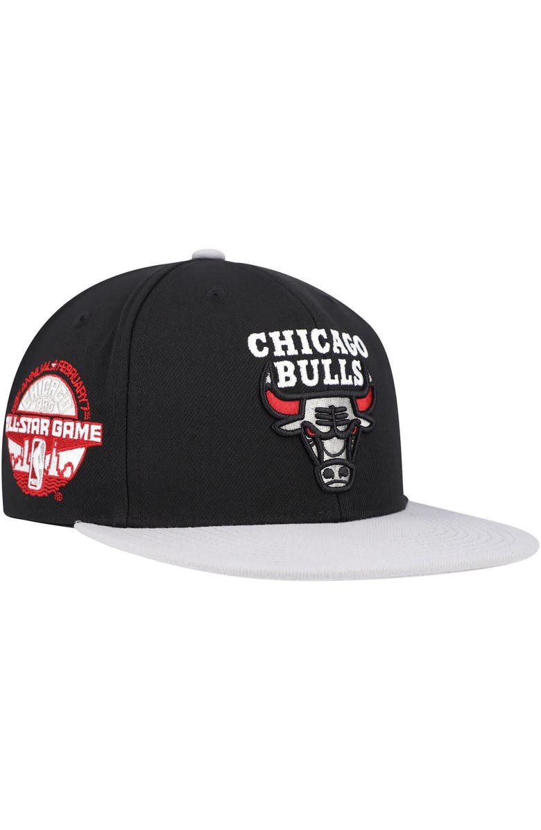 Mitchell & Ness Men's Mitchell & Ness Black/Gray Chicago Bulls Core Snapback Hat, Alternate, color, Black