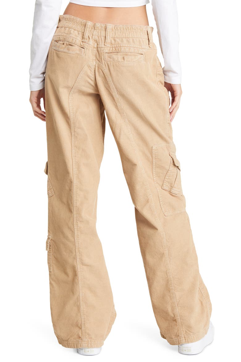 Y2K Corduroy Cargo Pants, Alternate, color, BEIGE