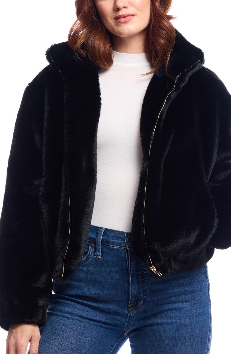 DONNA SALYERS FABULOUS FURS Back to Basics Faux Fur Bomber Jacket, Main, color, 