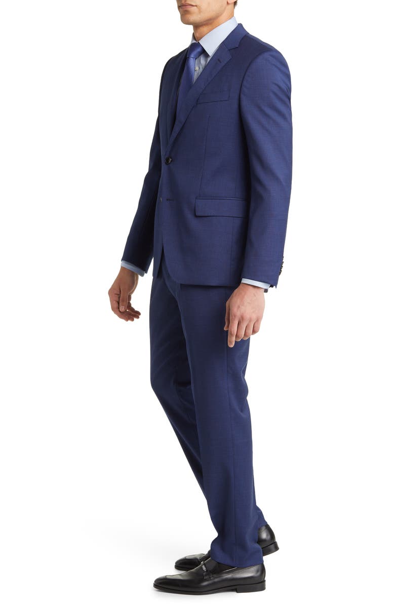 BOSS Huge Blue Plaid Stretch Wool Suit, Alternate, color, 