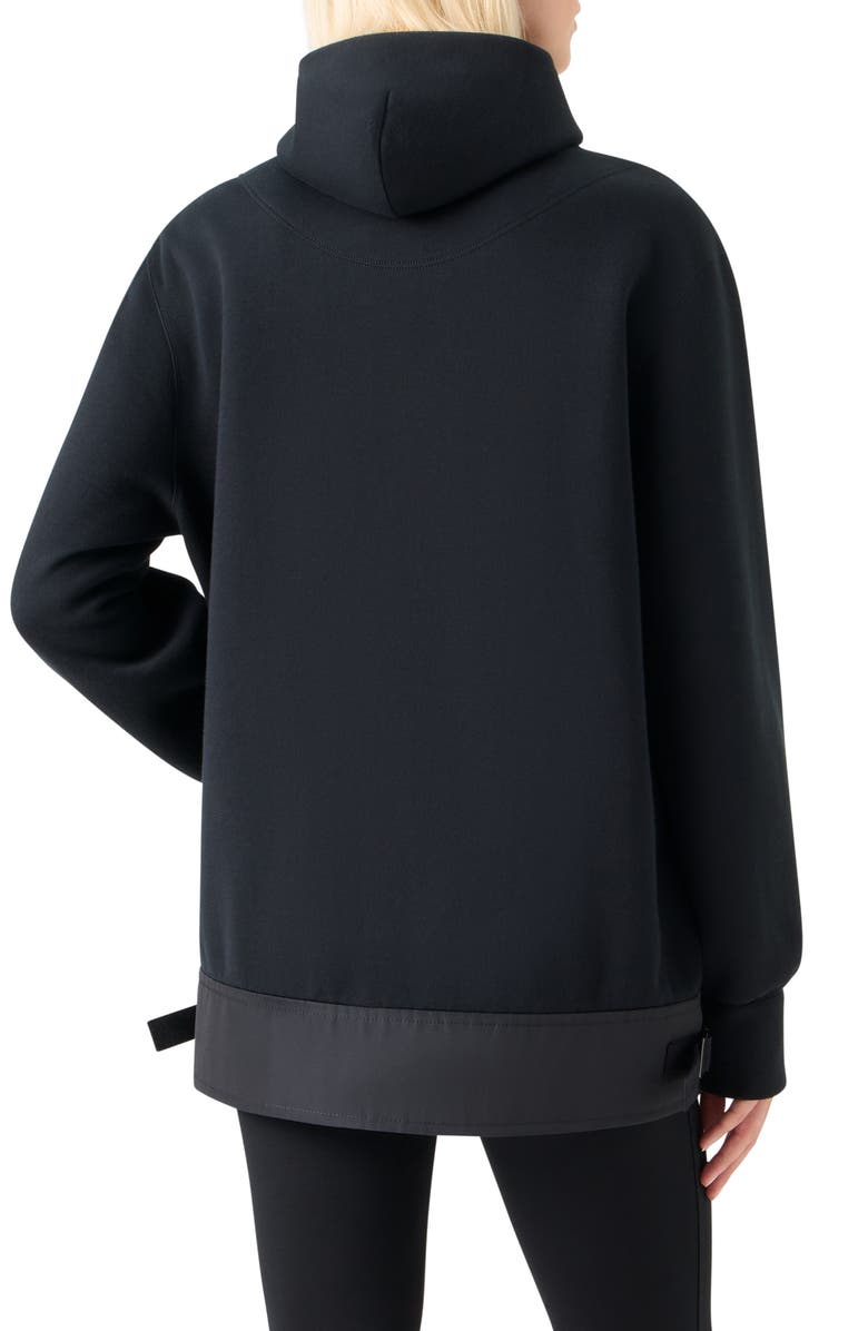 Akris punto Mixed Media Hooded Jacket, Alternate, color, Black