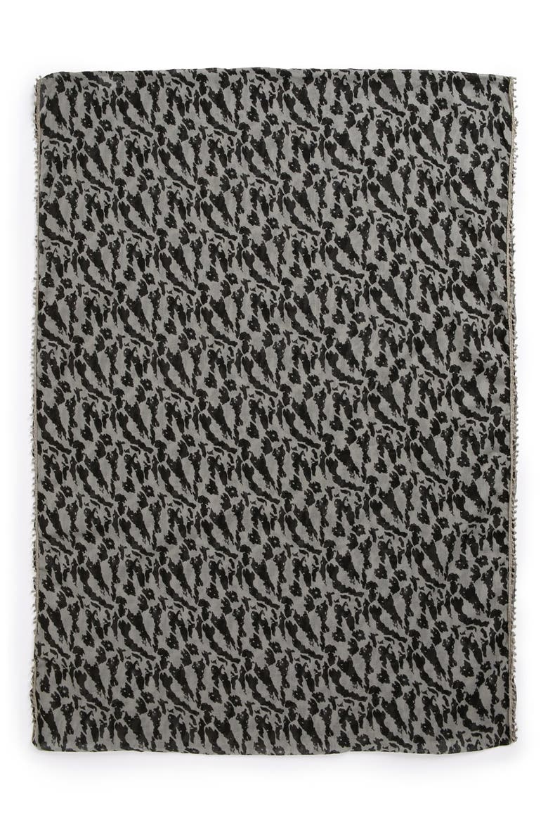Animal Print Infinity Scarf, Alternate, color, GREY/ BLACK