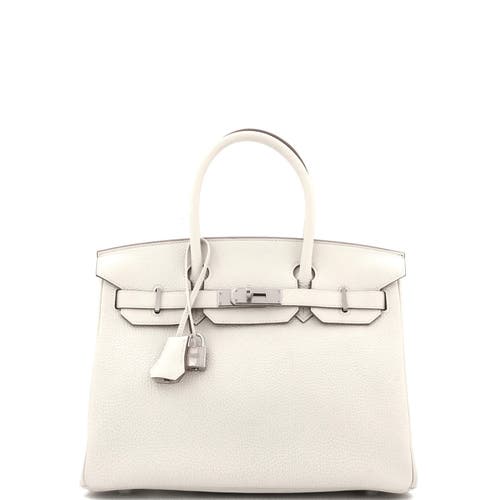 Pre-owned Hermes  Hermes Birkin Handbag Light Togo With Palladium Hardware 30 In Gray