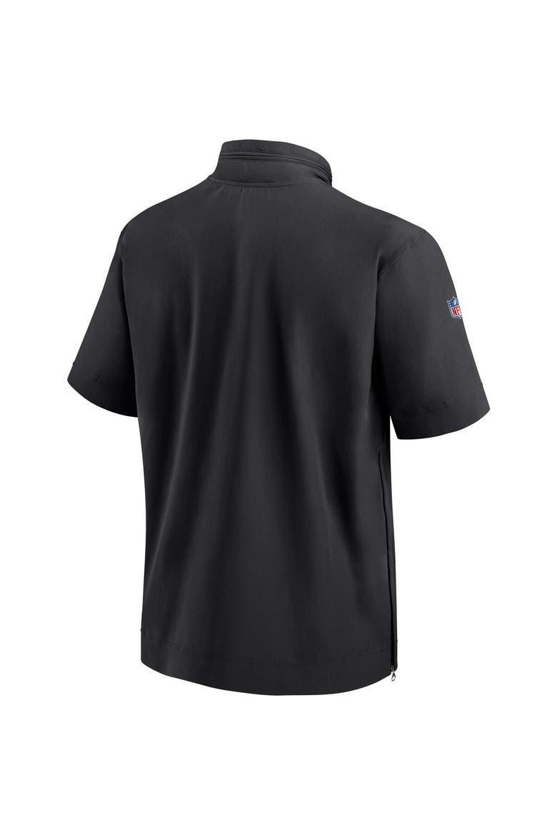 Men's Nike  Black Jacksonville Jaguars Sideline Coach Short Sleeve Hoodie Quarter-Zip Jacket, Alternate, color, Black