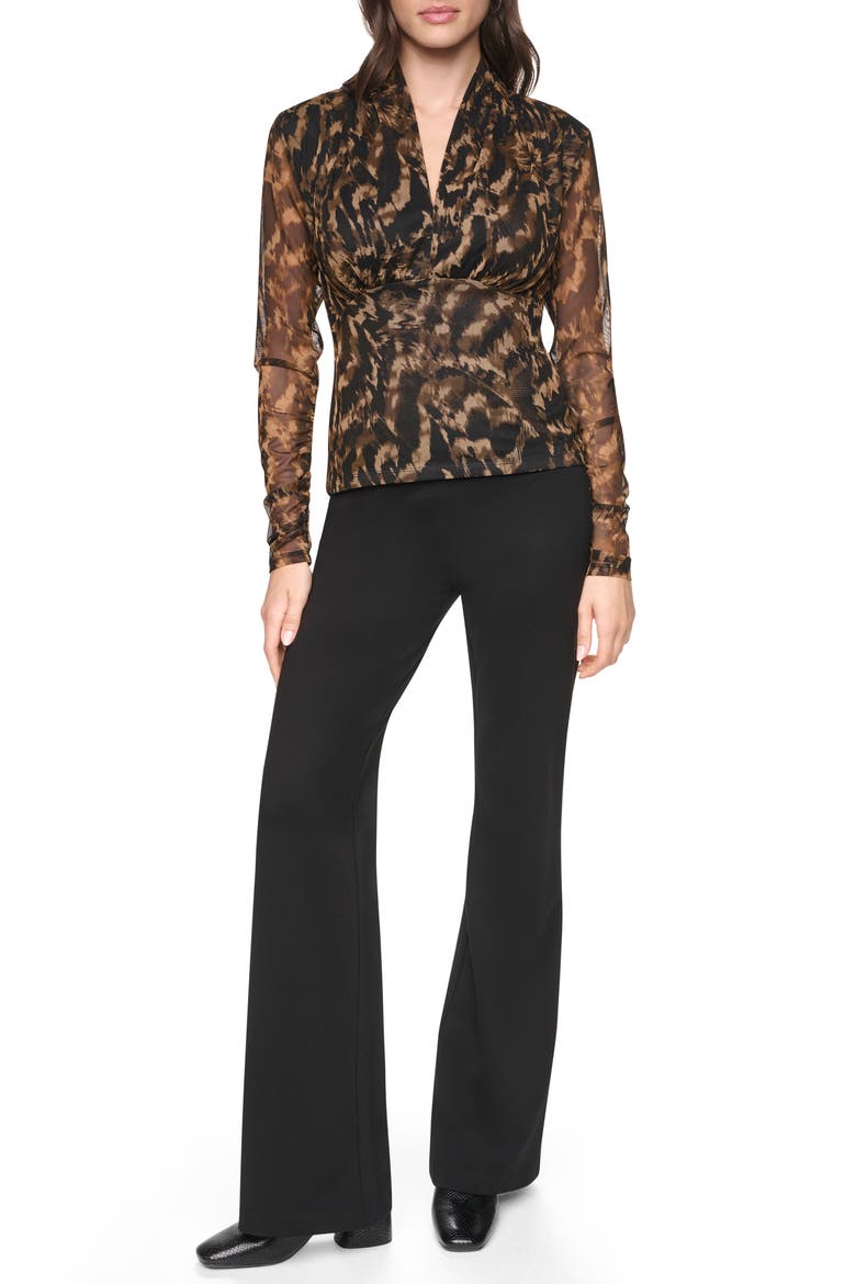 Zebra Print Long Sleeve Mesh Shirt, Alternate, color, ABSTRACT