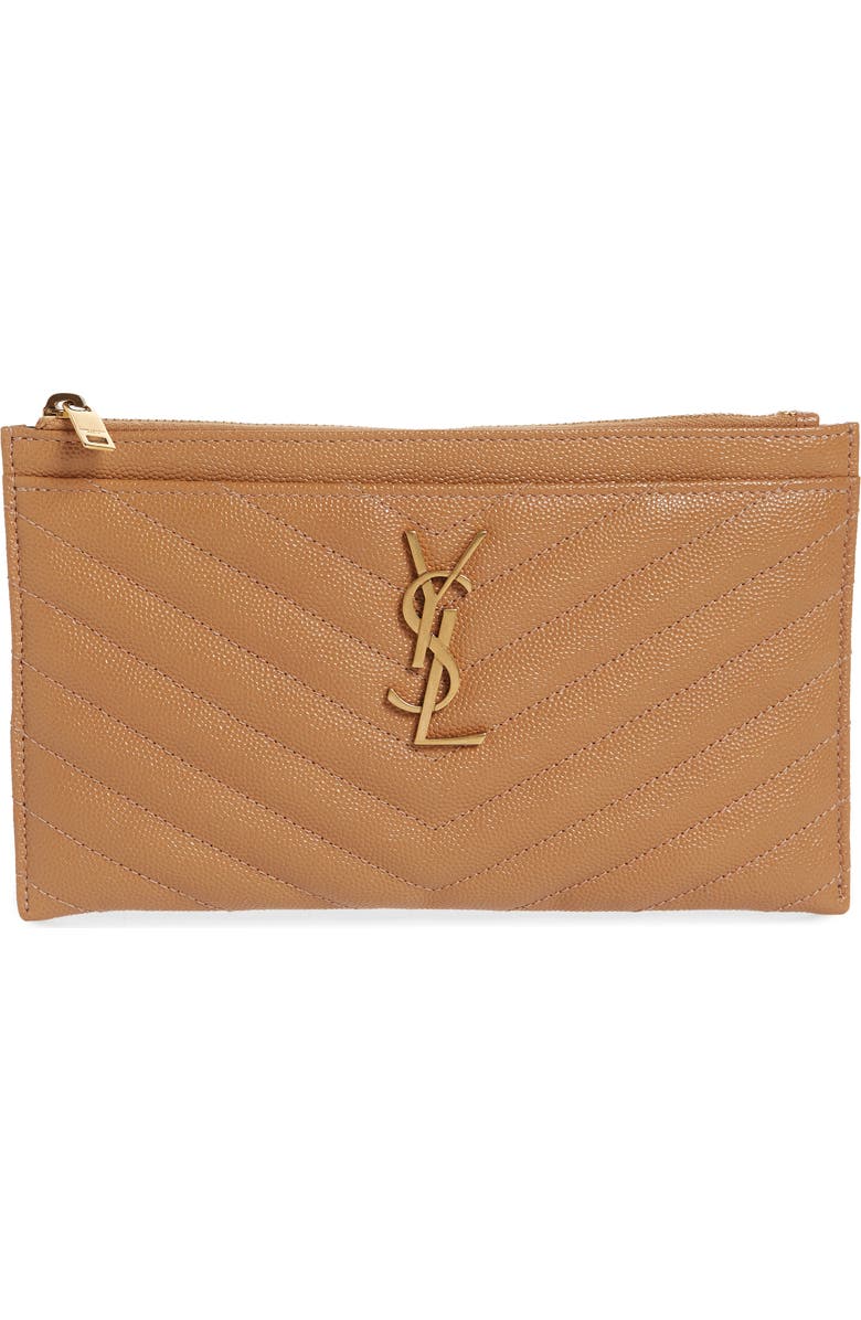 Saint Laurent Monogram Matelassé Calfskin Bill Pouch, Main, color,