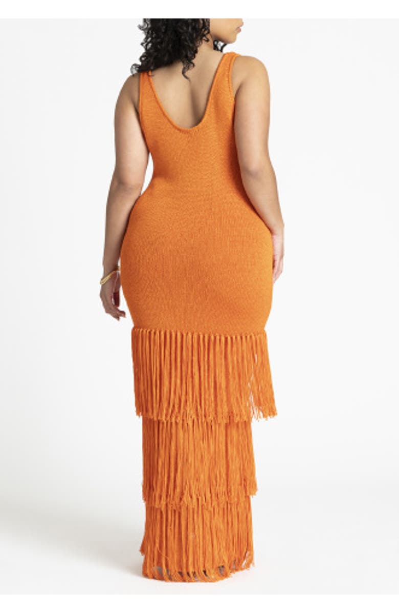 ELOQUII Fringe Sweater Dress, Alternate, color, 