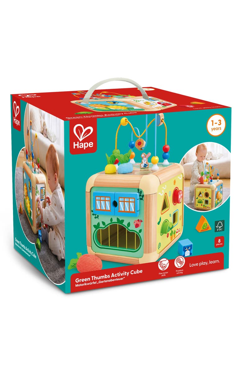 Hape Green Thumbs Activity Cube, Alternate, color,