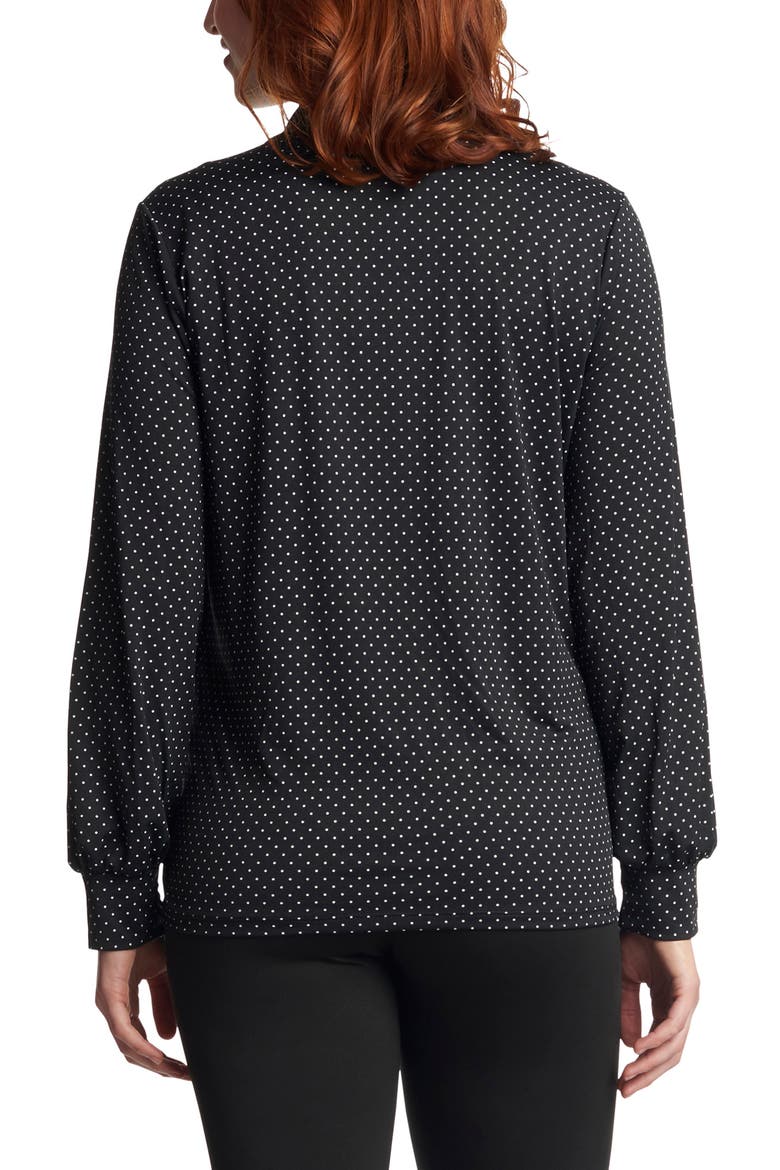 Vanessa Polka Dot Tie Neck Maternity/Nursing Top, Alternate, color, BLACK DOT