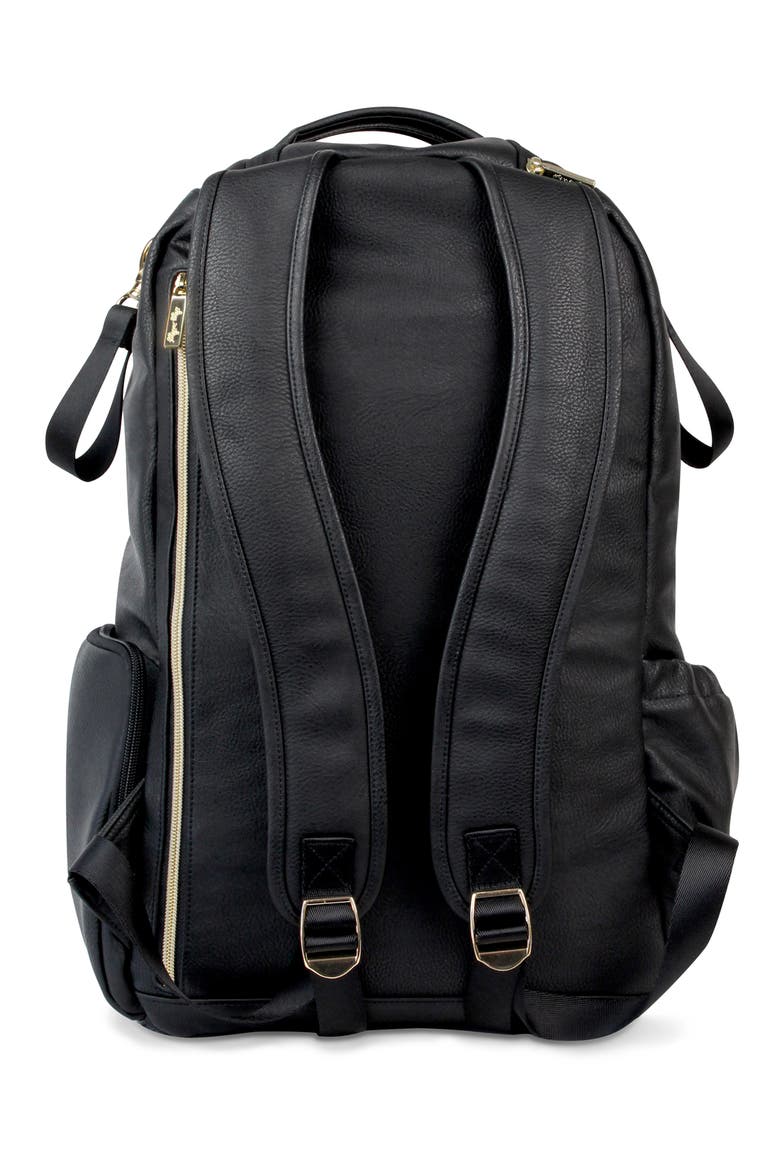 Boss Faux Leather Diaper Bag, Alternate, color, BLACK/ GOLD STUDS