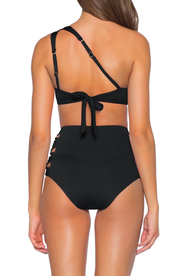 Clear Skies Eclipse High Waist Bikini Bottom, Alternate, color, BLACK