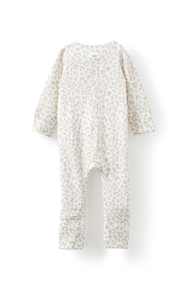 Cotton On Kids Growie Long Sleeve Zip All In One Romper, Alternate, color, Rainy Day Ocelot