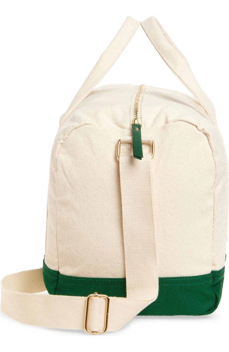 Favorite Daughter Mom of the Year Embroidred Canvas Duffle Bag, Alternate, color, Natural Green