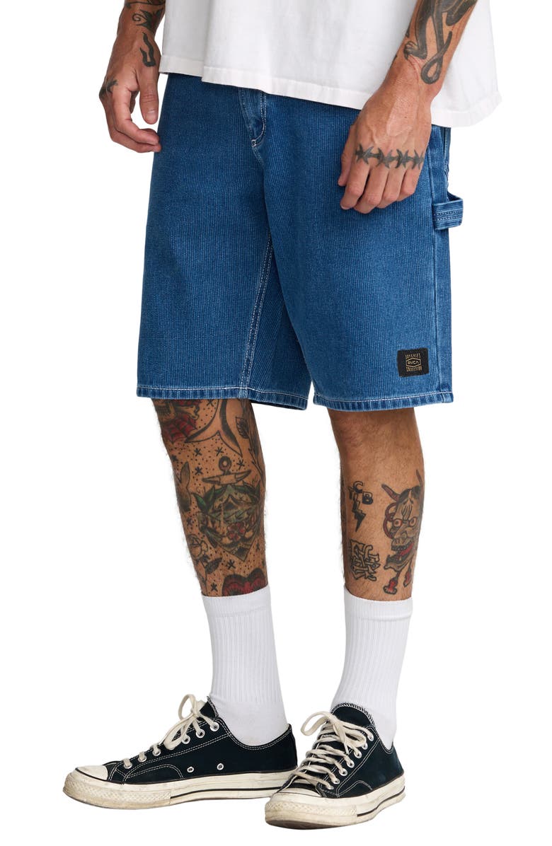 RVCA Dayshift Denim Carpenter Shorts, Alternate, color, Blue Collar
