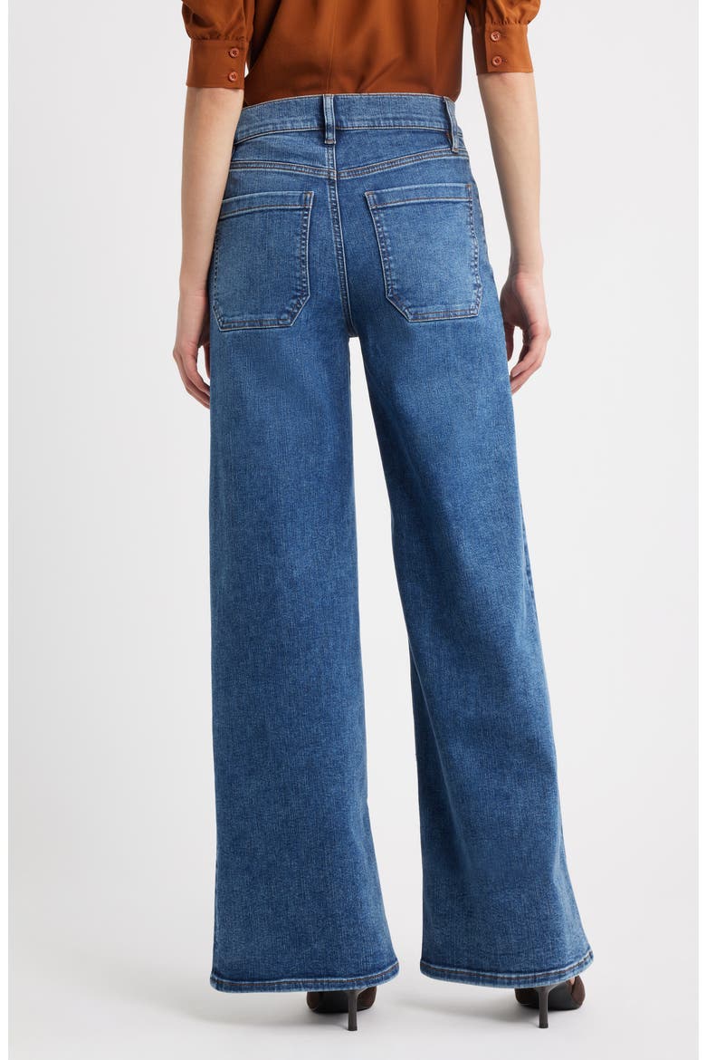 Le Slim Palazzo Patch Pocket High Waist Wide Leg Jeans, Alternate, color, ESTEEM