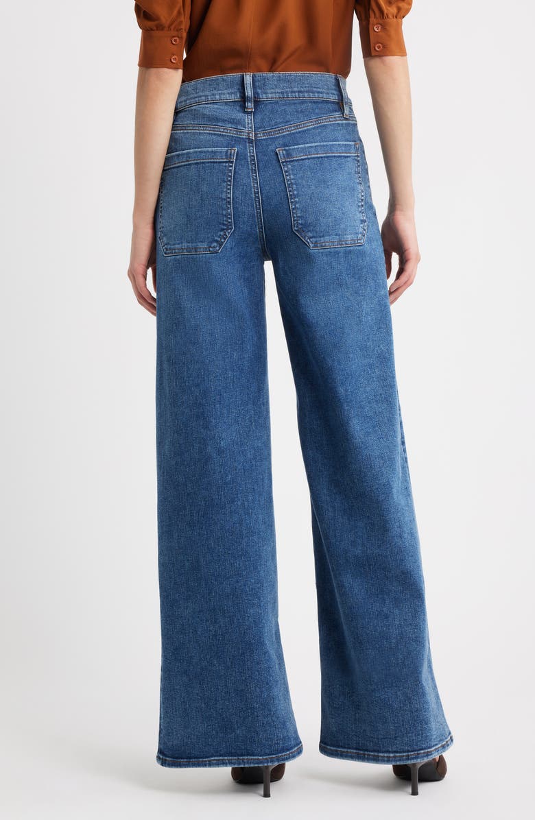FRAME Le Slim Palazzo Patch Pocket High Waist Wide Leg Jeans, Alternate, color, Esteem