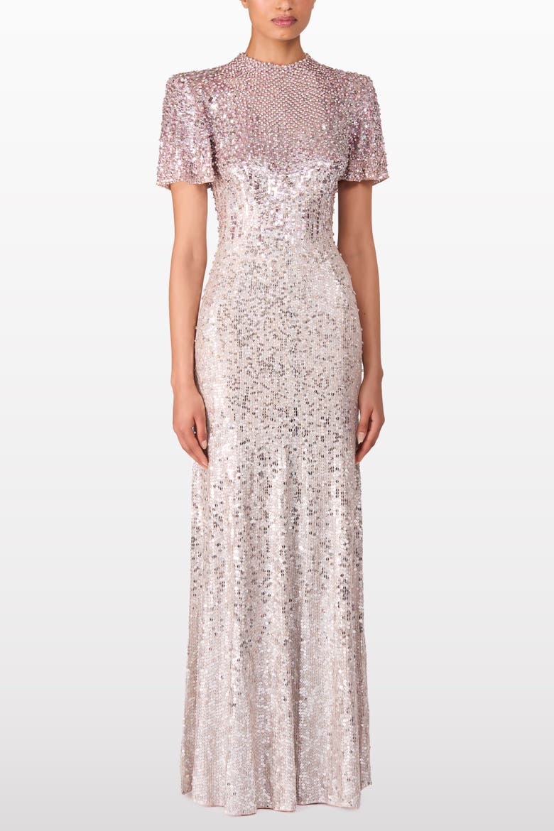Jourdain Sequin-Embellished Gown, Alternate, color, Sugar