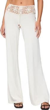 EDIKTED Kirsty Crochet Waist Pants