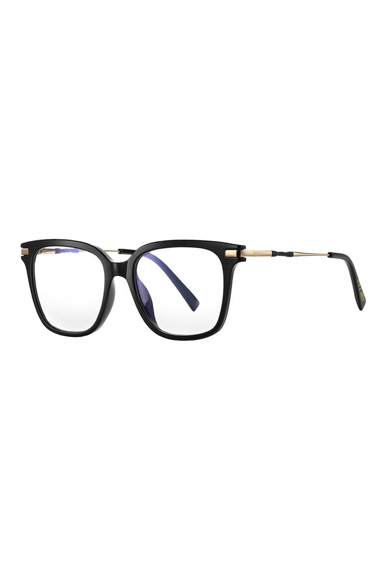 Yara 52mm Square Blue Light Blocking Glasses, Alternate, color, BLACK