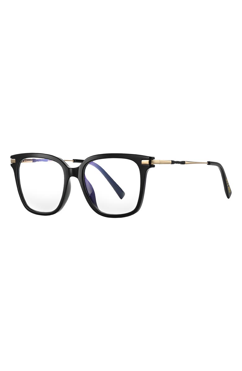 Fifth & Ninth Yara 52mm Square Blue Light Blocking Glasses, Alternate, color, Black