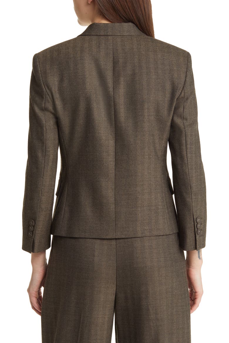 Chevron Wool Blend Shrunken Blazer, Alternate, color, BLACK MULTI