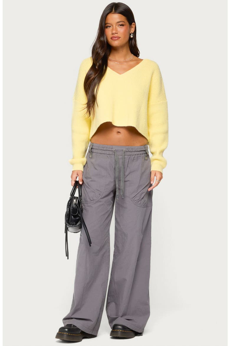 Aima V-Neck Ribbed Knit Sweater, Alternate, color, LIGHT-YELLOW