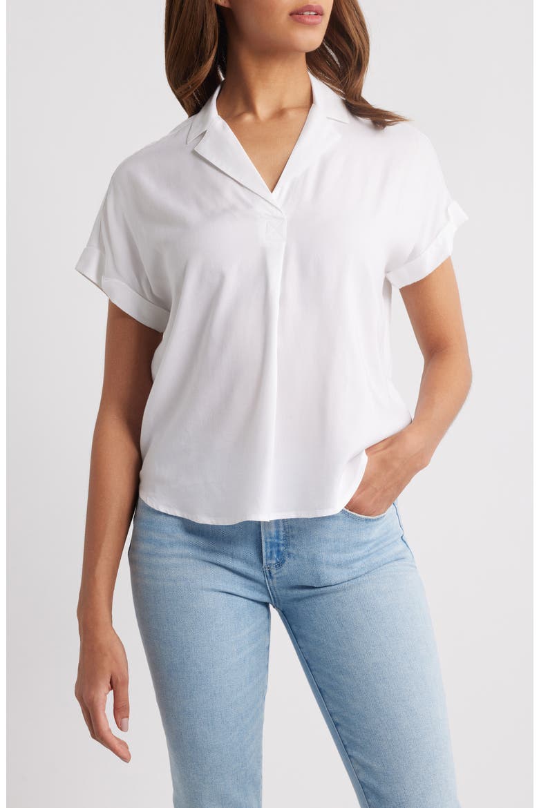 Melody Collar Top, Main, color, WHITE