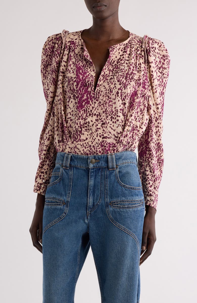 Isabel Marant Zarga Stretch Silk Top, Main, color,