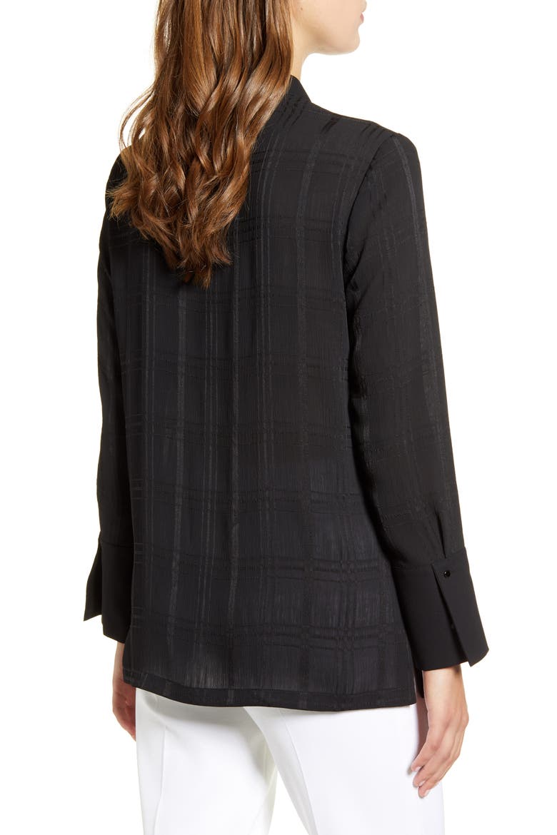 Grommet Check Top, Alternate, color, BLACK