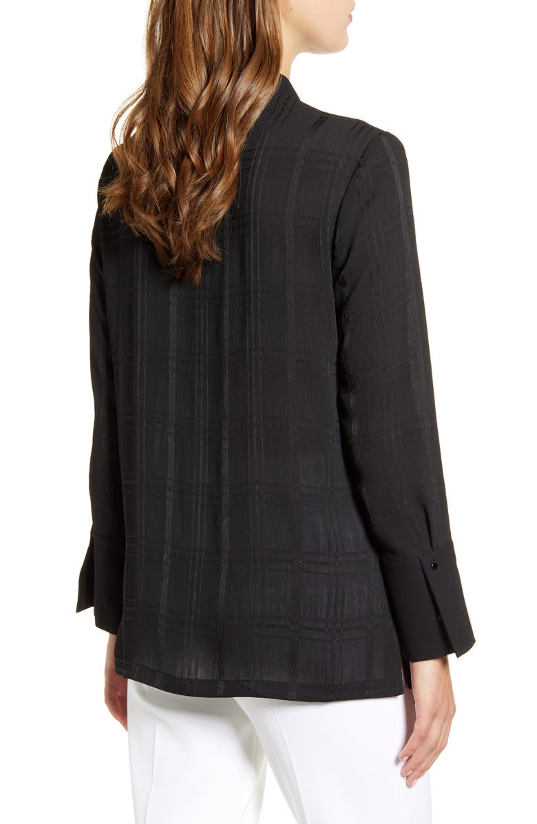 Ming Wang Grommet Check Top, Alternate, color, 