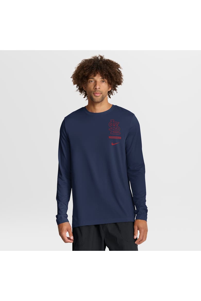 Men's Nike Navy St. Louis Cardinals 2-Hit Legend Dri-FIT Long Sleeve T-Shirt, Main, color, Navy