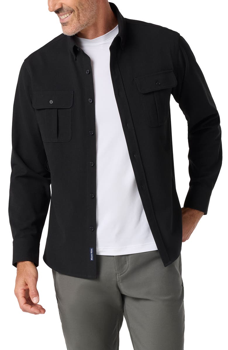 Mizzen+Main Upstate Stretch Flannel Button-Up Shirt, Alternate, color, Black Heather