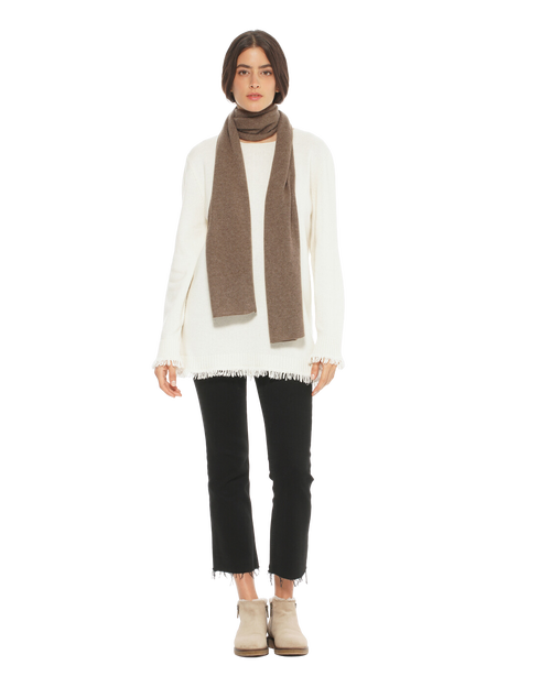Monticelli Cashmere Pure Cashmere Maxi Wide Scarf In Brown