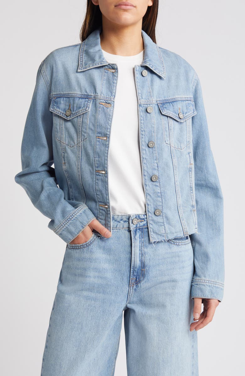 HIDDEN JEANS Relaxed Raw Hem Denim Jacket, Main, color, 