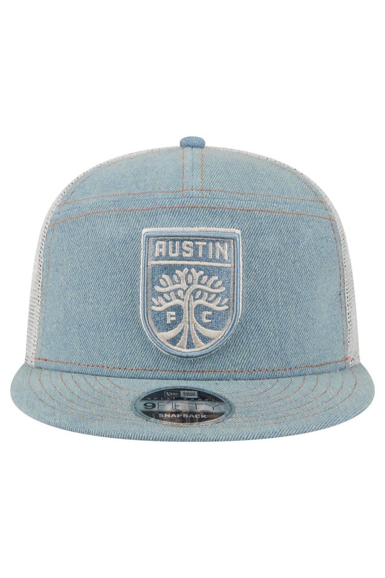 Men's New Era  Denim/Tan Austin FC 9FIFTY Camp Snapback Hat, Alternate, color, Denim