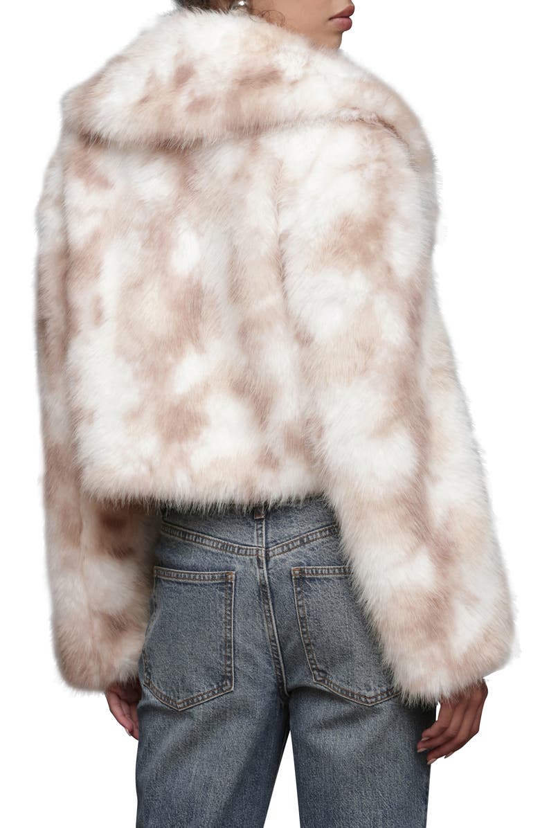 Avec Les Filles Stripe Faux Fur Crop Jacket, Alternate, color, Cream-Tan