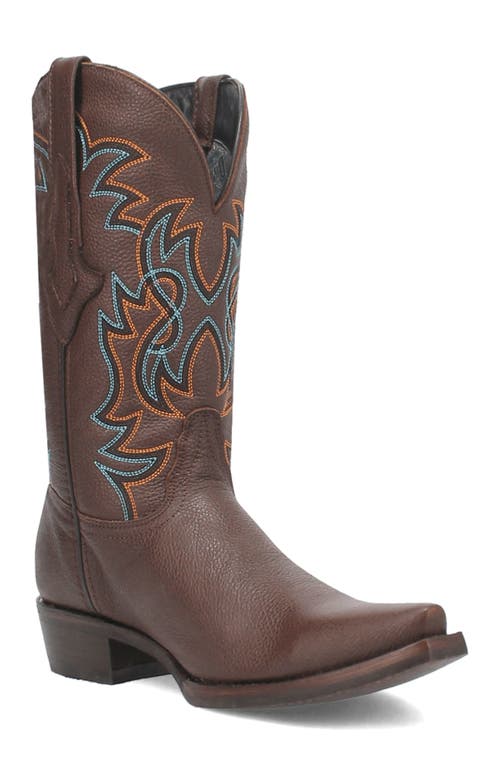 Dingo Gold Rush Pebbled Leather Cowboy Boot in Brown 