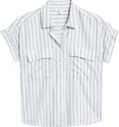 beachlunchlounge Kaiana Stripe Short Sleeve Button-Up Shirt